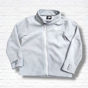The North Face Baby Light Grey Polar Fleece Zip-Up Sweatshirt Size 18-24 M
